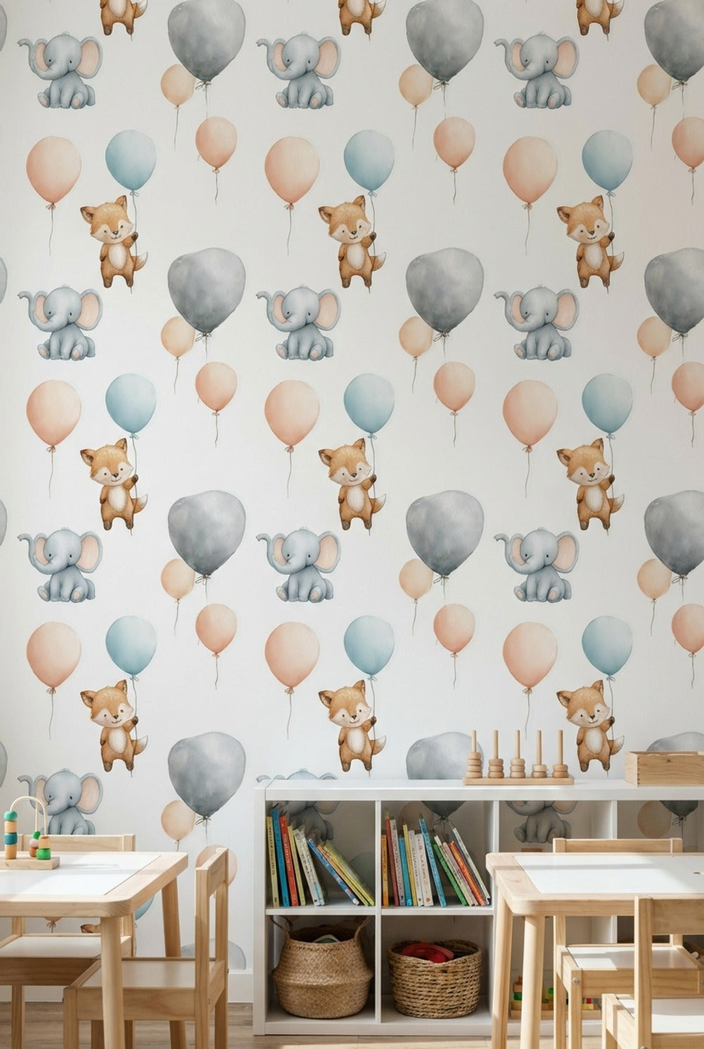 White Background Wallpaper Animal Playful Wall Mural
