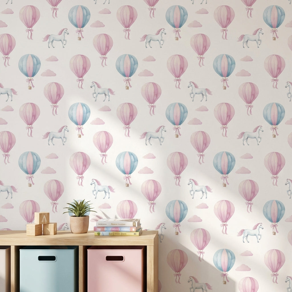 Whimsical Wallpaper Pastel Airy Removable Wall Decor