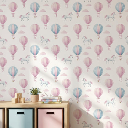 Whimsical Wallpaper Pastel Airy Removable Wall Decor