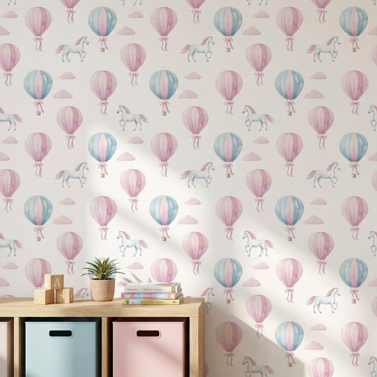 Whimsical Wallpaper Pastel Airy Removable Wall Decor