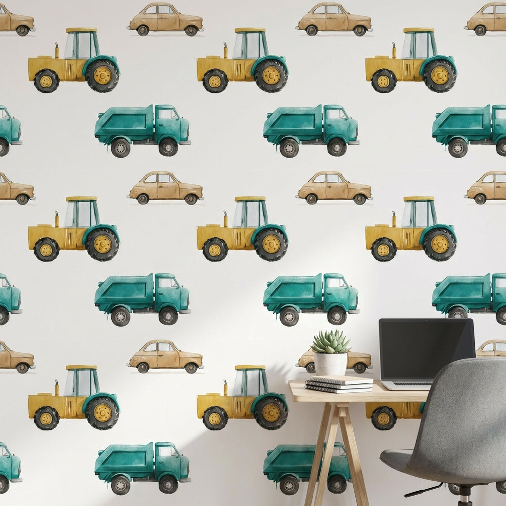 Watercolor Wallpaper Yellow White Background Mural