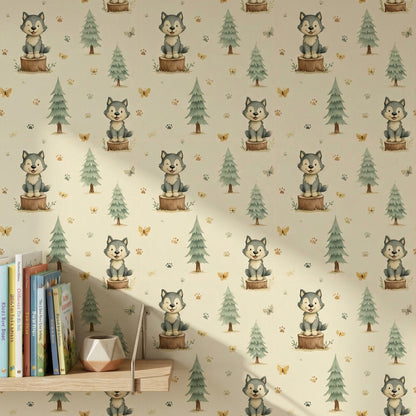 Whimsical Wallpaper Cartoons Nature Removable Wall Decor