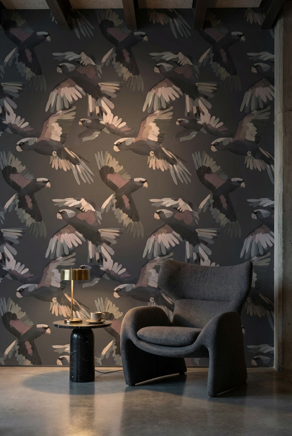Stylized Birds Wallpaper Modern Abstract Wall Mural