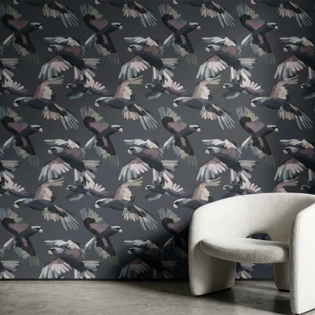 Stylized Birds Wallpaper Modern Abstract Wall Mural