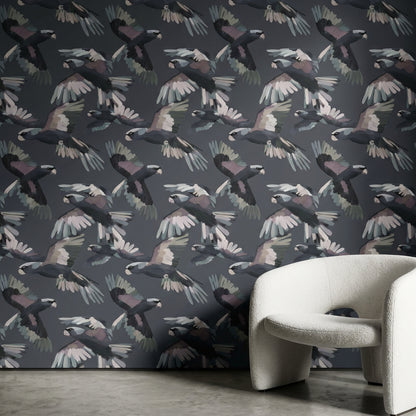 Stylized Birds Wallpaper Modern Abstract Wall Mural