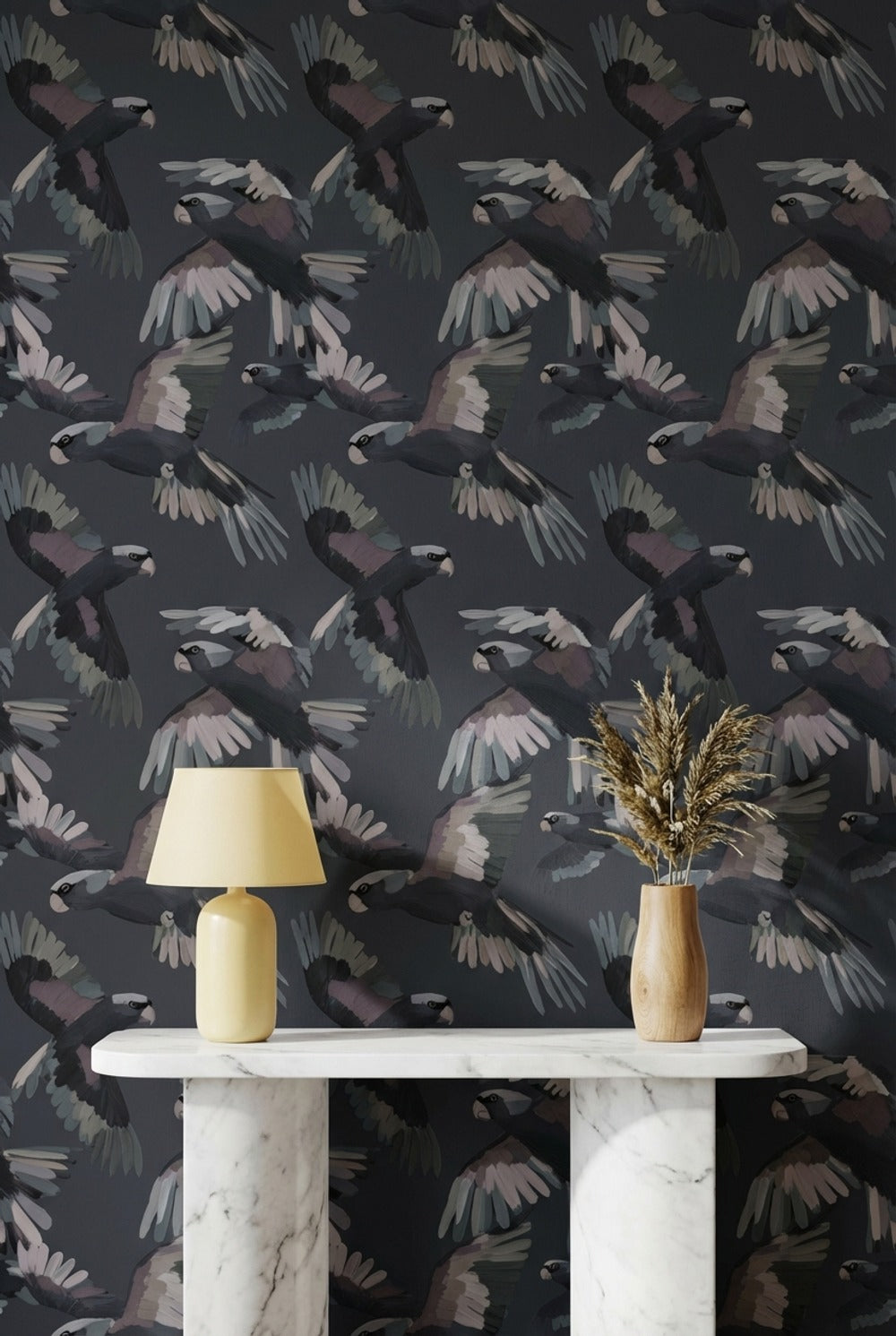Stylized Birds Wallpaper Modern Abstract Wall Mural