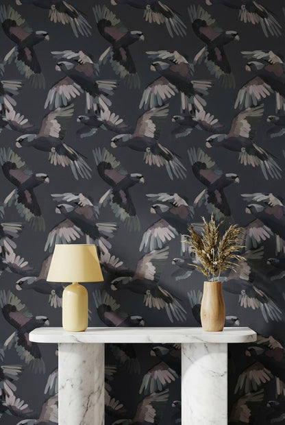 Stylized Birds Wallpaper Modern Abstract Wall Mural