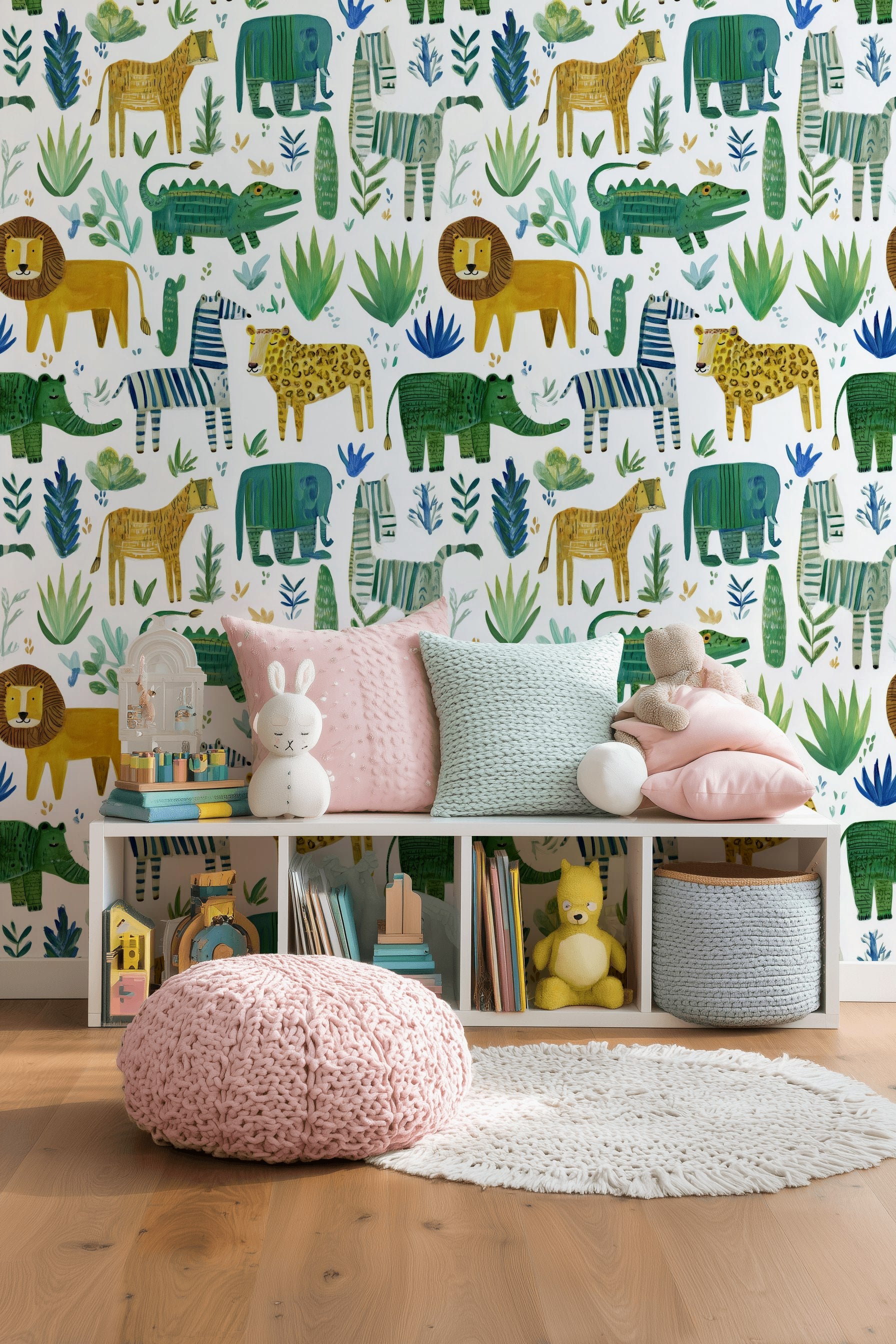 Shades Of Green Wallpaper Animals Fun Wall Decor