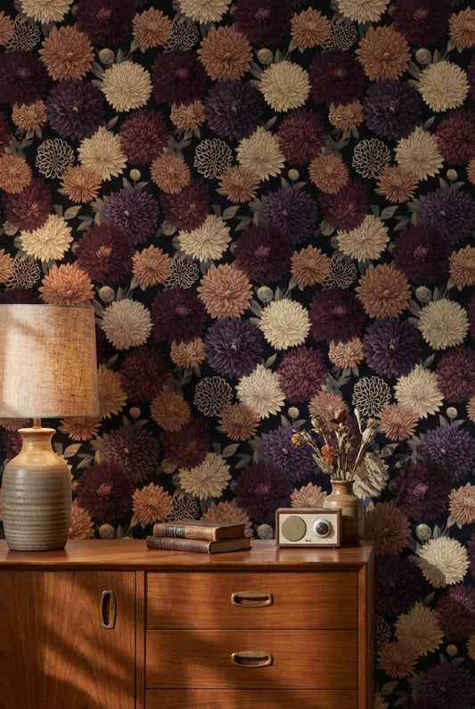 Vintage Floral Wallpaper Elegant Classic Decorative Mural