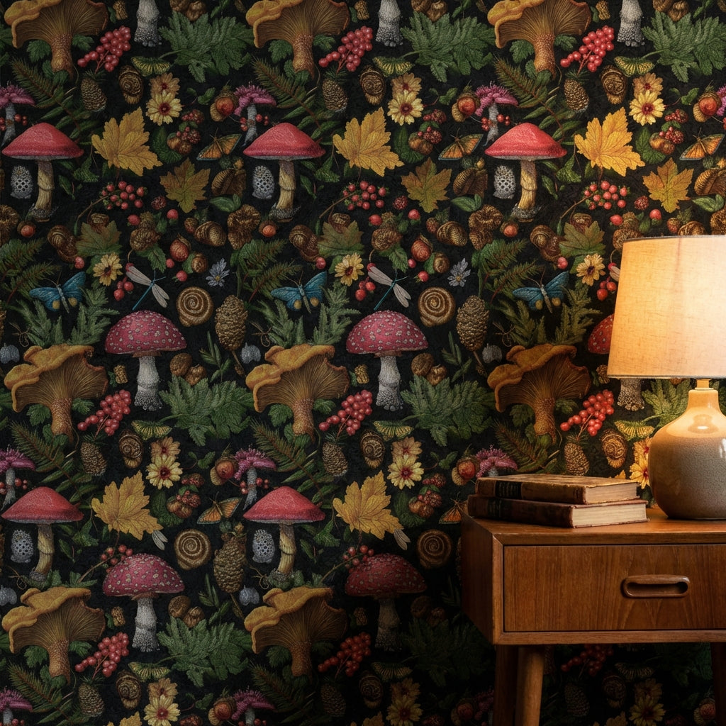 Vintage Nature Wallpaper Botanical Eclectic Wall Double Roll