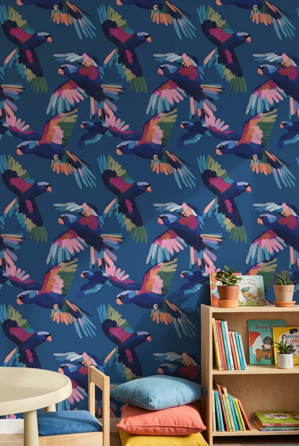 Birds Wallpaper Abstract Colorful Removable Wall Decor