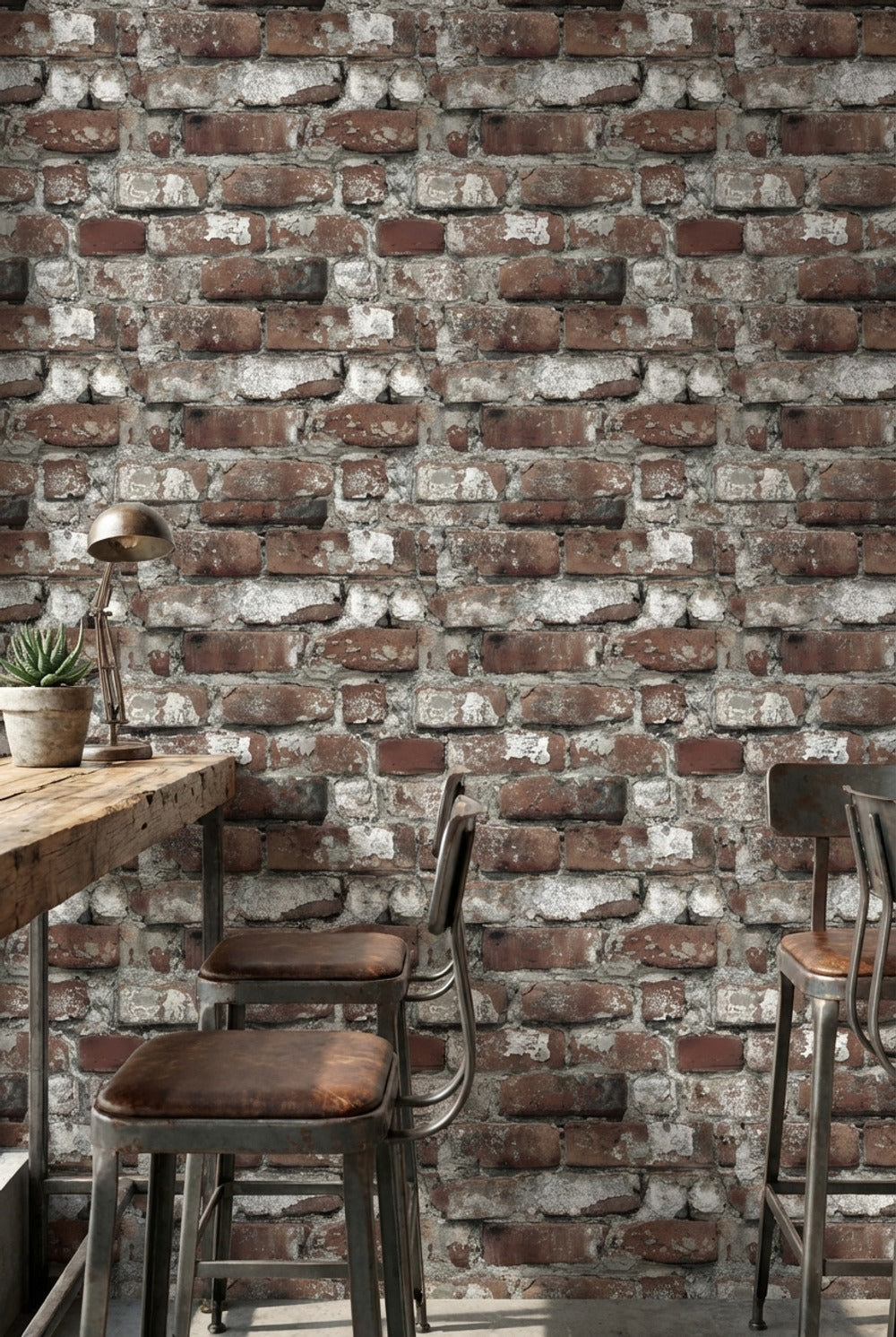 Brick Wall Wallpaper Rustic Removable Industrial Wall Double Roll – Muralls