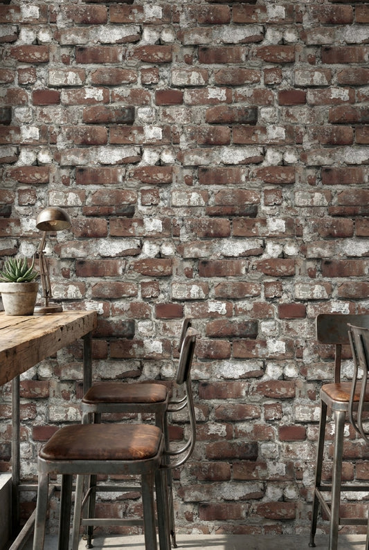 Brick Wall Wallpaper Rustic Removable Industrial Wall Double Roll