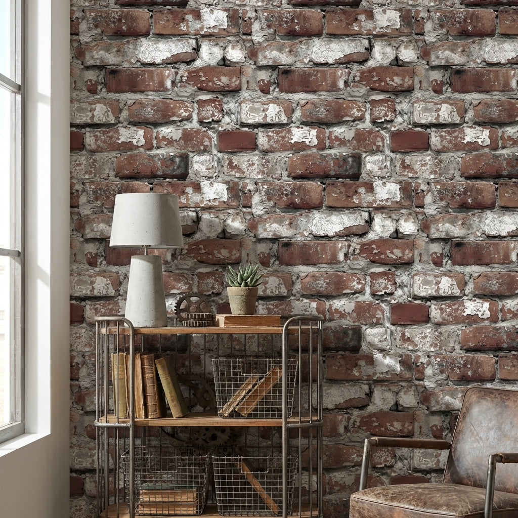 Brick Wall Wallpaper Rustic Removable Industrial Wall Double Roll