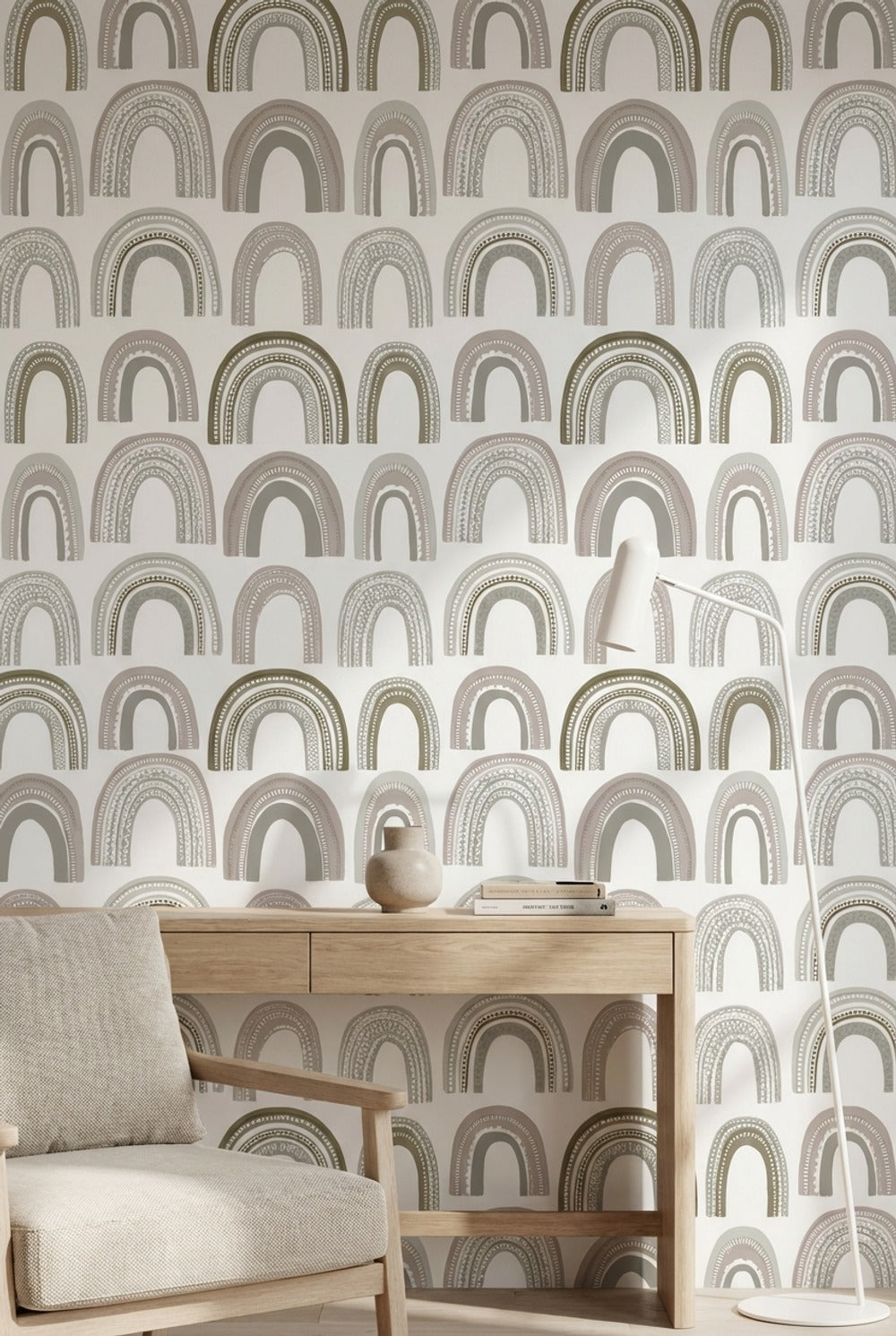 Geometric Wallpaper Arches Removable Abstract Wall Decor