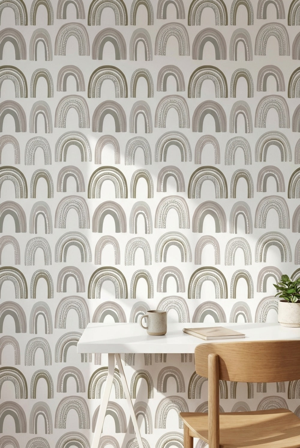 Geometric Wallpaper Arches Removable Abstract Wall Decor