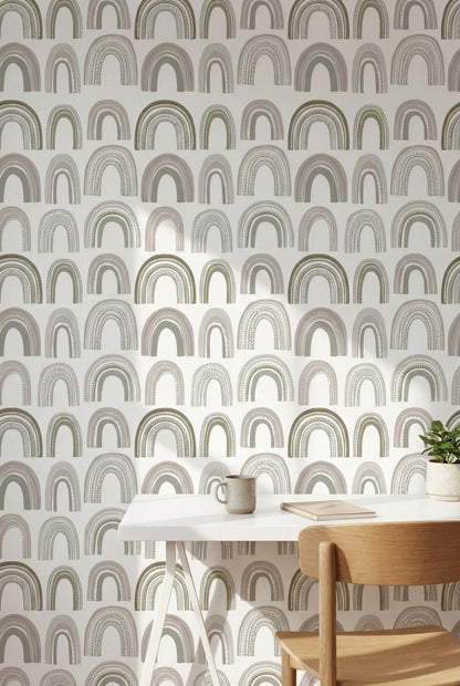 Geometric Wallpaper Arches Removable Abstract Wall Decor