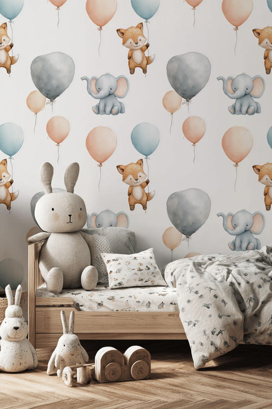 White Background Wallpaper Animal Playful Wall Mural