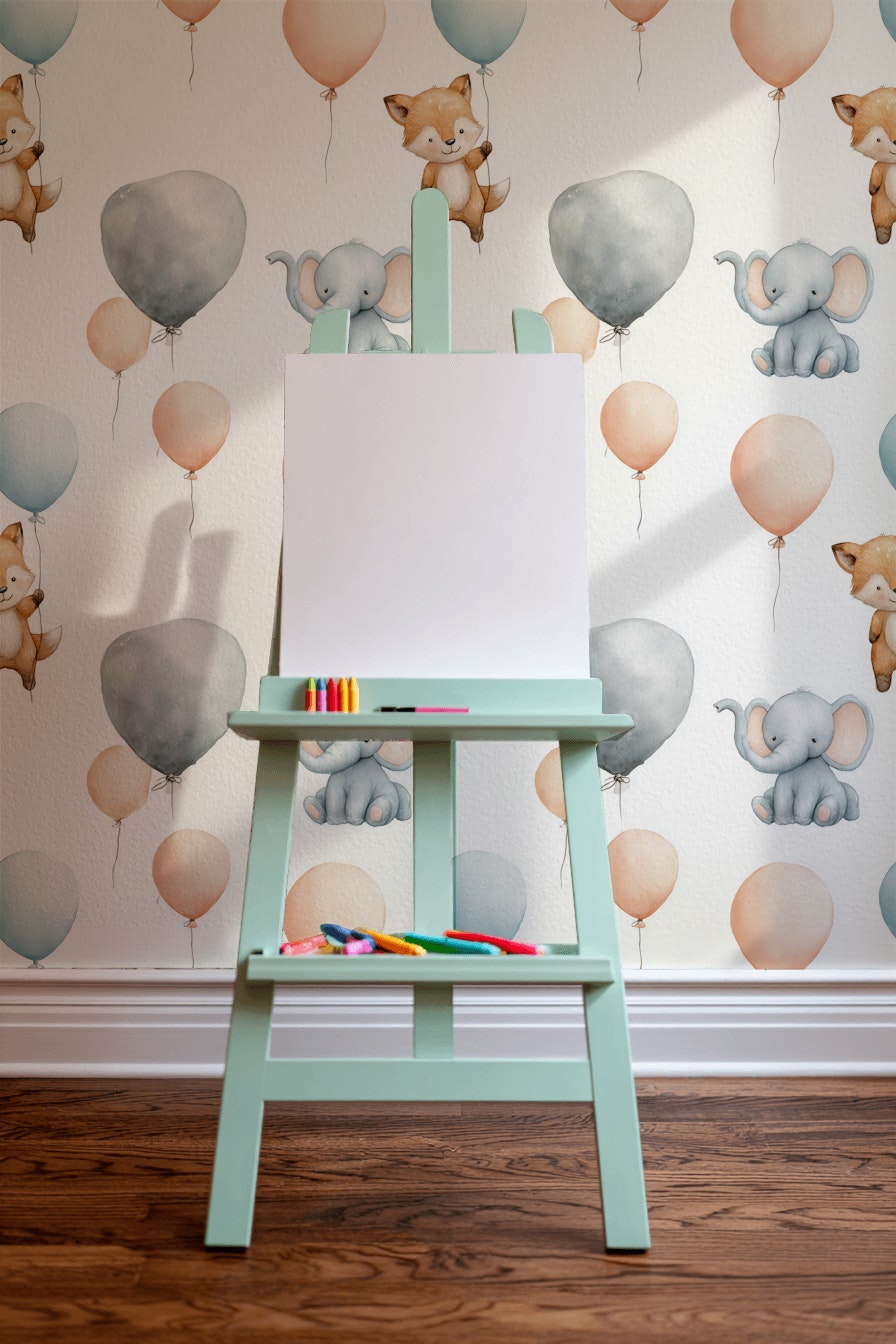 White Background Wallpaper Animal Playful Wall Mural