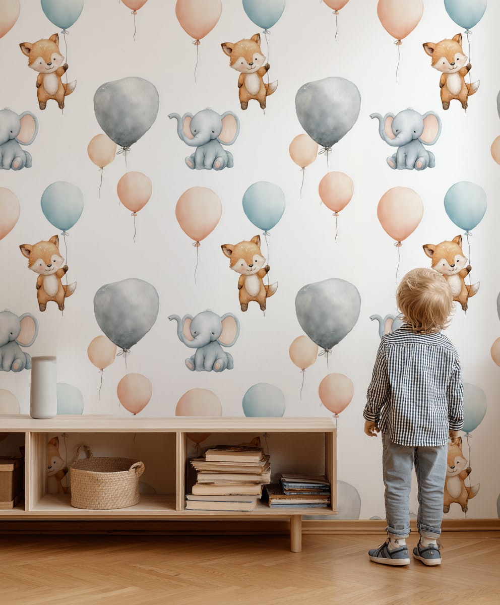 White Background Wallpaper Animal Playful Wall Mural
