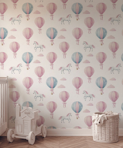 Whimsical Wallpaper Pastel Airy Removable Wall Decor