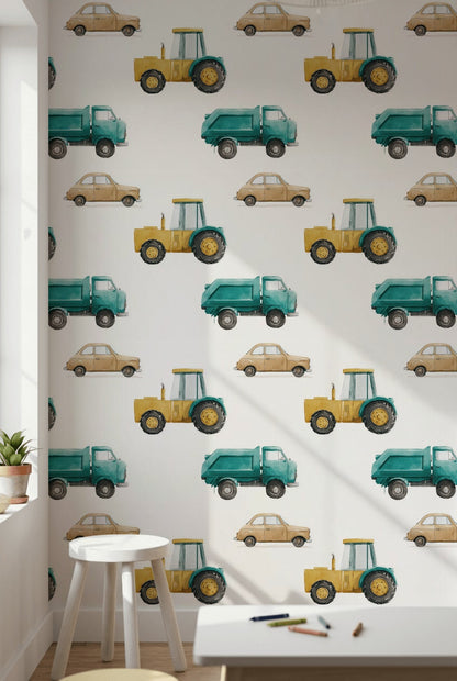 Watercolor Wallpaper Yellow White Background Mural