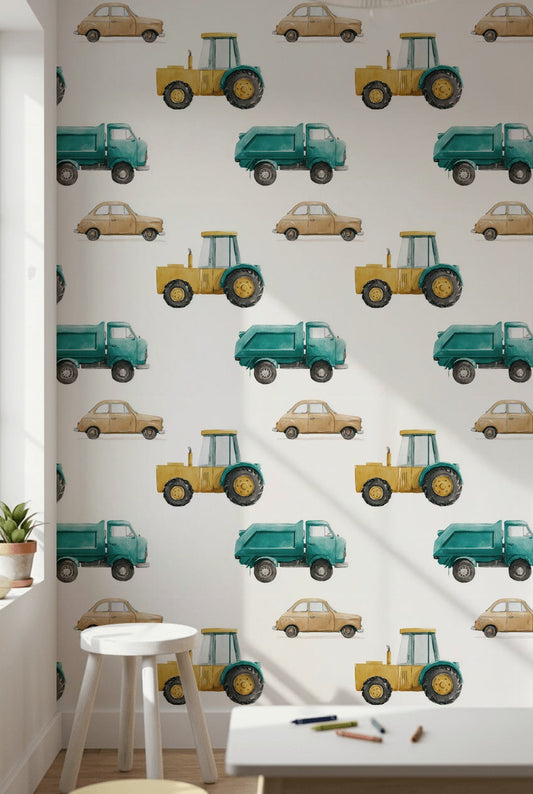 Watercolor Wallpaper Yellow White Background Mural