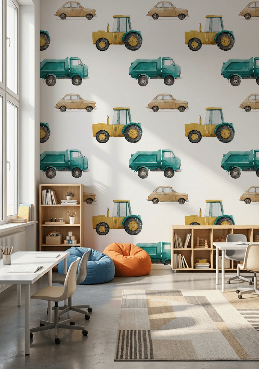 Watercolor Wallpaper Yellow White Background Mural