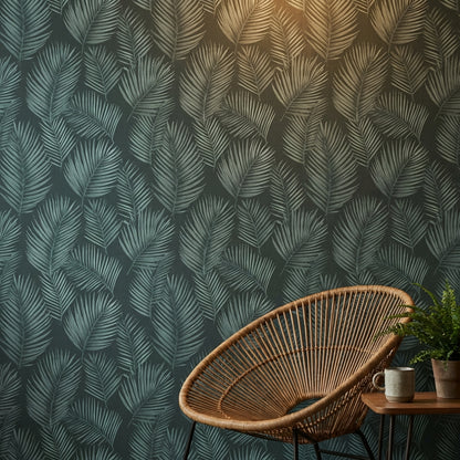Muted Green Wallpaper Natural Leaf Removable Wall Decor