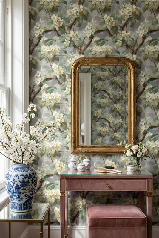 Botanical Wallpaper Vintage Floral Decorative Mural