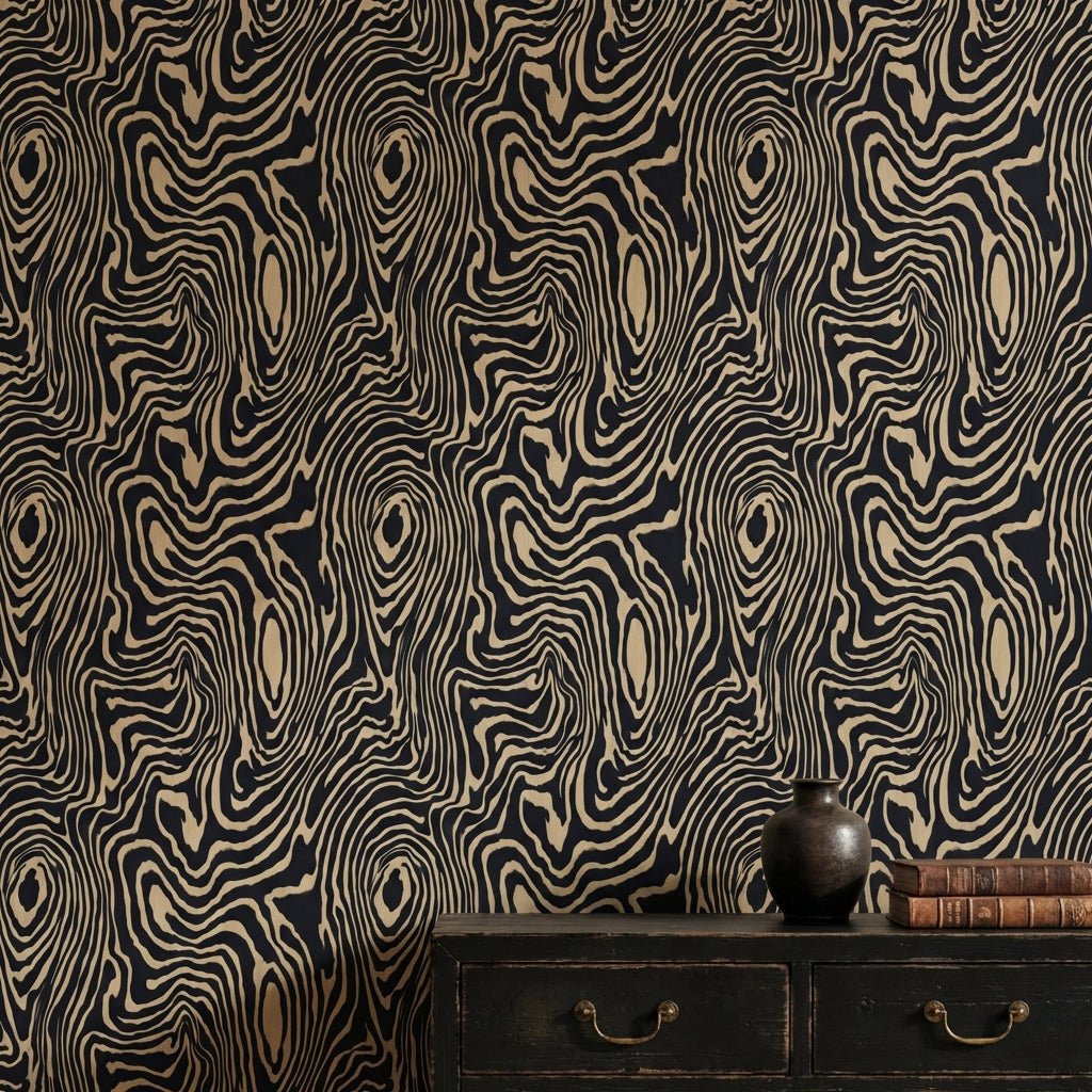 Abstract Pattern Wallpaper Organic Beige Wall Decor