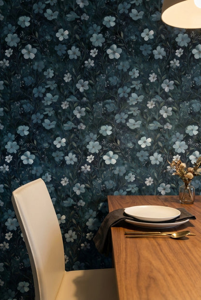 Floral Wallpaper Dark Removable Eclectic Wall Double Roll