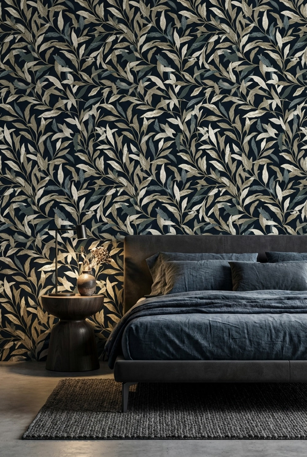 Muted Green Wallpaper Botanical Classic Wall Decor