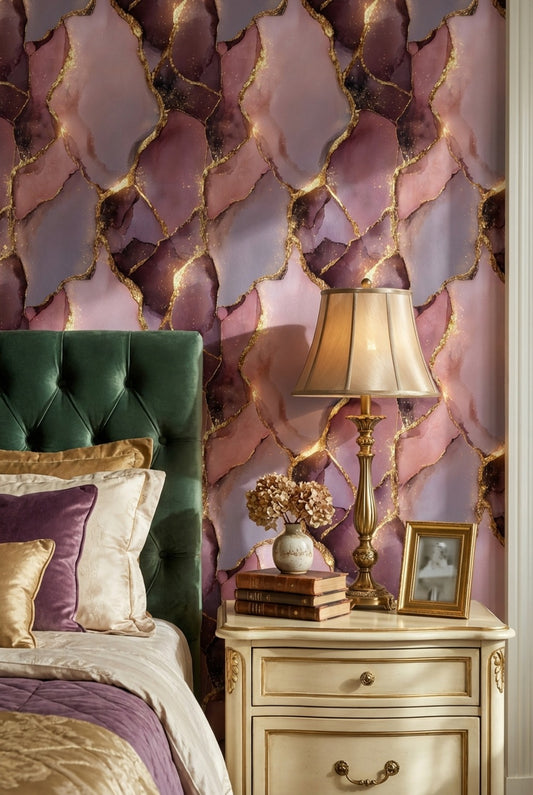 Marble Wallpaper Abstract Removable Golden Look Wall Mural