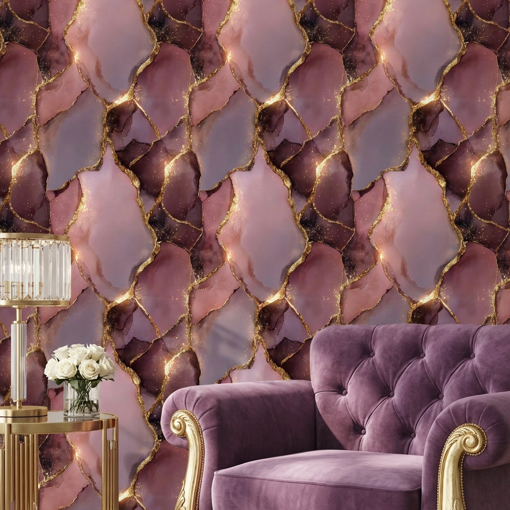 Marble Wallpaper Abstract Removable Golden Look Wall Mural