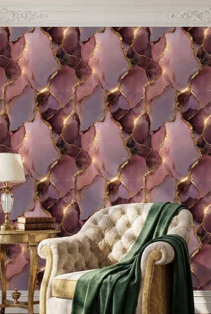 Marble Wallpaper Abstract Removable Golden Look Wall Mural