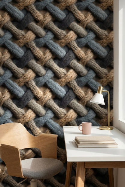 Woven Wallpaper Textile Chevron Removable Wall Decor