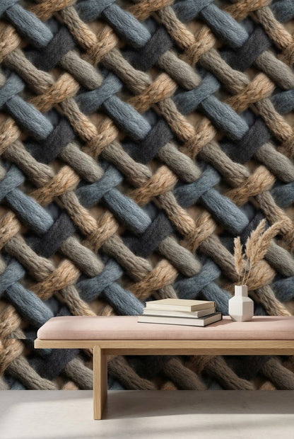 Woven Wallpaper Textile Chevron Removable Wall Decor