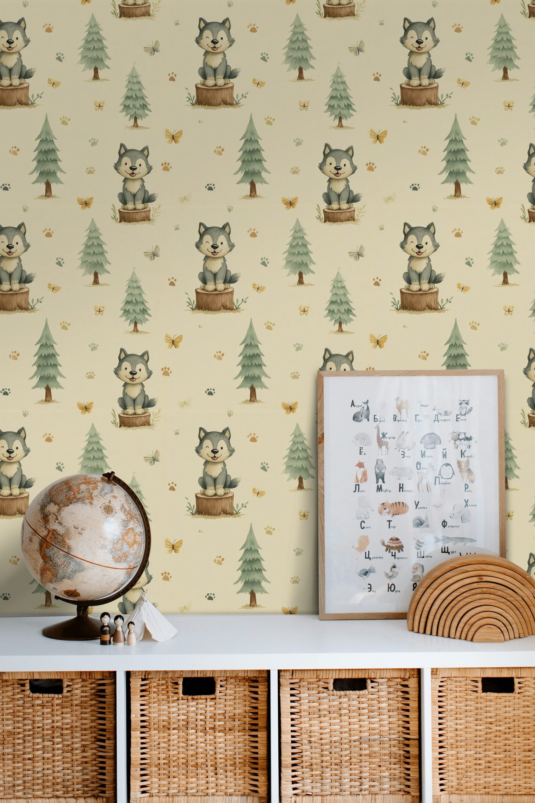 Whimsical Wallpaper Cartoons Nature Removable Wall Decor