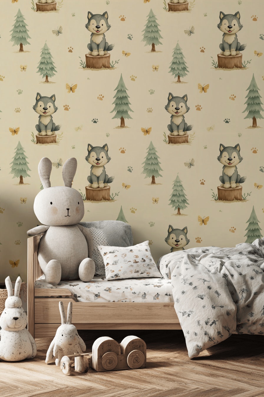 Whimsical Wallpaper Cartoons Nature Removable Wall Decor