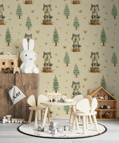 Whimsical Wallpaper Cartoons Nature Removable Wall Decor