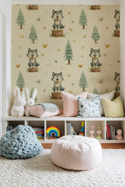 Whimsical Wallpaper Cartoons Nature Removable Wall Decor