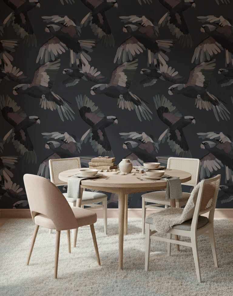 Stylized Birds Wallpaper Modern Abstract Wall Mural