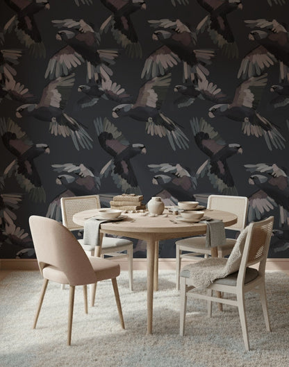 Stylized Birds Wallpaper Modern Abstract Wall Mural