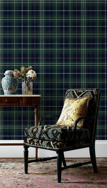 Plaid Wallpaper Traditional Removable Pattern Wall Decor