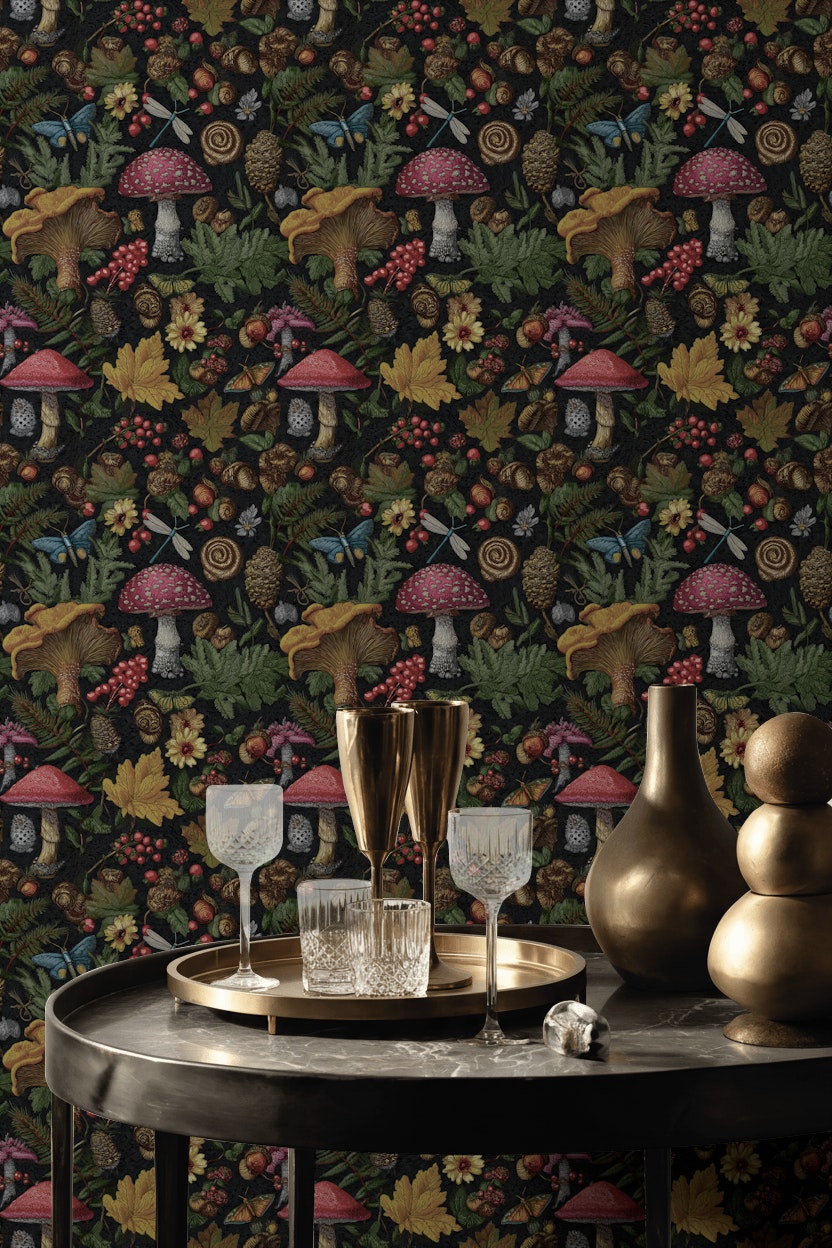 Vintage Nature Wallpaper Botanical Eclectic Wall Double Roll