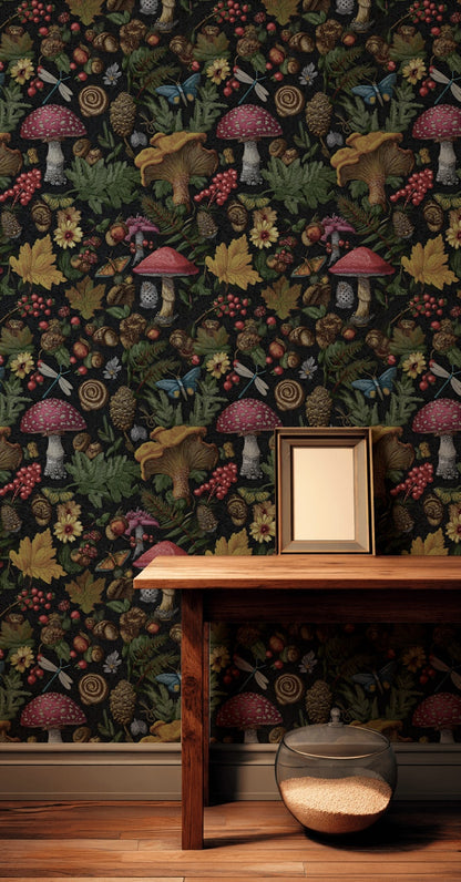 Vintage Nature Wallpaper Botanical Eclectic Wall Double Roll