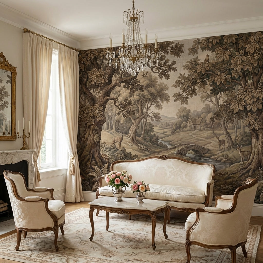 Woodland Wallpaper Trees Cottage Wall Mural