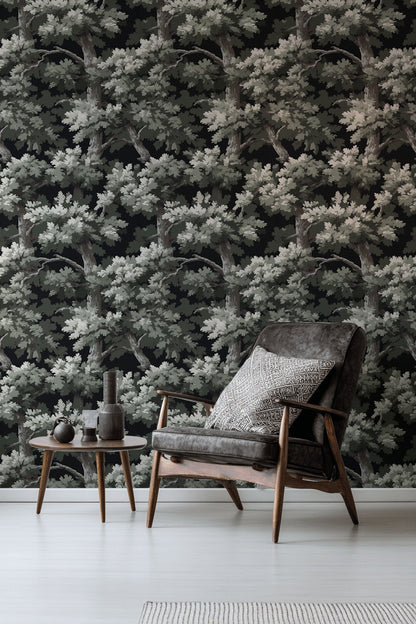 Shades Of Green Wallpaper Tree Branches Natural Wall Decor