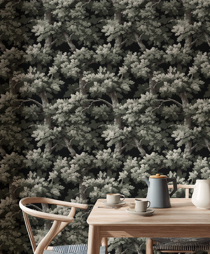 Shades Of Green Wallpaper Tree Branches Natural Wall Decor